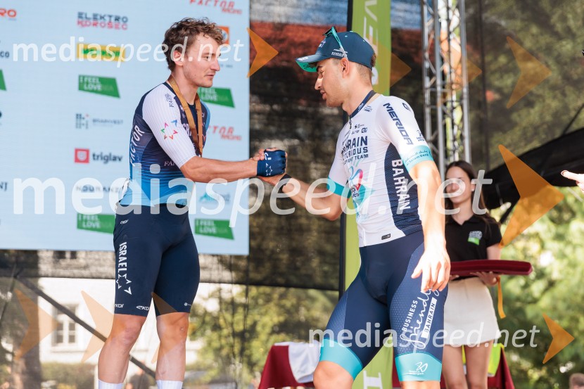  Riley Pickrell, kolesar;  Thomas Capra, kolesar57. Velika nagrada Kranja, najstarejša slovenska kolesarska dirka