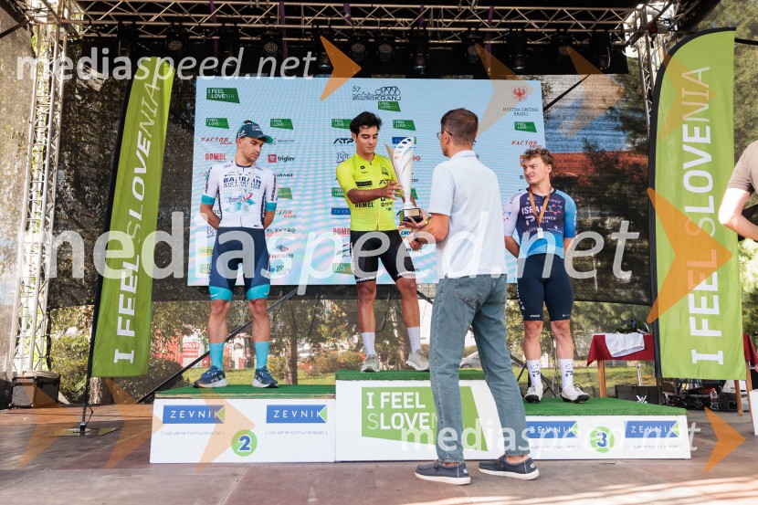  Thomas Capra, kolesar;  José Juan Prieto, kolesar;  Matjaž Rakovec, župan Mestne občine Kranj;  Riley Pickrell, kolesar57. Velika nagrada Kranja, najstarejša slovenska kolesarska dirka