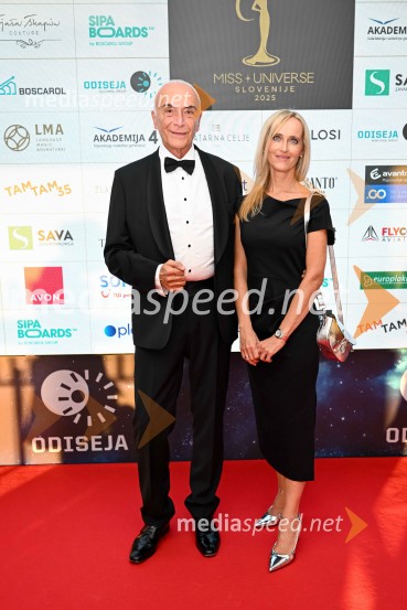  Ivo Boscarol, podjetnik, generalni direktor Pipistrel d.o.o.;  Maša Čertalič, vodja strateških projektov Boscarol d.o.o.Miss Universe Slovenije 2025 je Hana Klaut