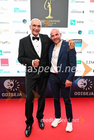  Ivo Boscarol, podjetnik, generalni direktor Pipistrel d.o.o.;  Dejan Zavec, nekdanji boksarMiss Universe Slovenije 2025 je Hana Klaut