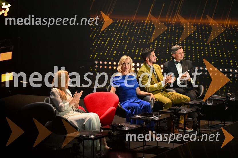  Helena Blagne, pevka;  Tanja Ribič, igralka;  Franko Bajc, finalist Mister Slovenije 2017;  Borut Pahor, nekdanji predsednik Republike SlovenijeMiss Universe Slovenije 2025 je Hana Klaut