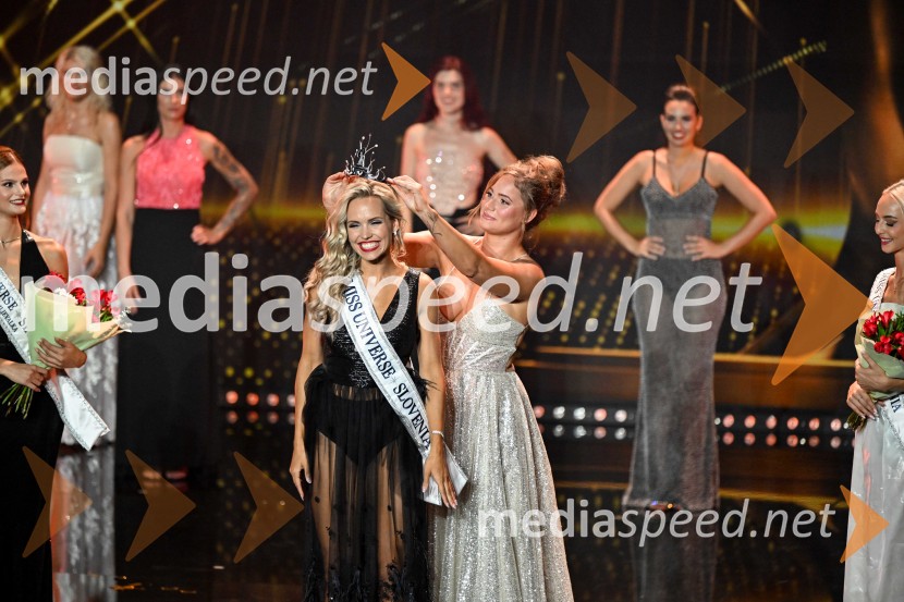  Hana Klaut, Miss Universe Slovenije 2025;  Emina Ekić, Miss Universe 2017Miss Universe Slovenije 2025 je Hana Klaut