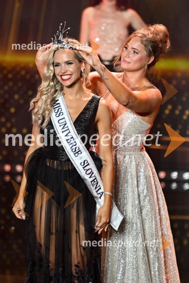  Hana Klaut, Miss Universe Slovenije 2025;  Emina Ekić, Miss Universe 2017Miss Universe Slovenije 2025 je Hana Klaut