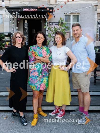  Urška Brodar, dramaturginja, Slovensko mladinsko gledališče;  Inga Remeta, direktorica, Slovensko mladinsko gledališče;  ... ;  Marko Bratuš, umetniški vodja Slovenskega mladinskega gledališčaSlovensko mladinsko gledališče, predstavitev jubilejne 70. sezone