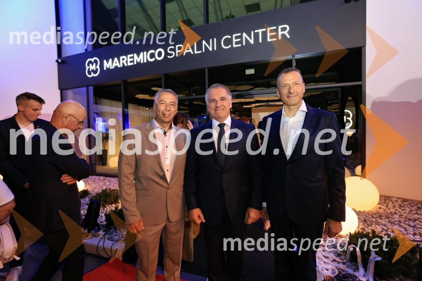  Valentin Marinšek, Maremico d.o.o.;  Marko Lotrič, predsednik, Državni svet;  Emil Marinšek, direktor, podjetje MaremicoSlavnostna otvoritev novega Spalnega centra Maremico v Ljubljani