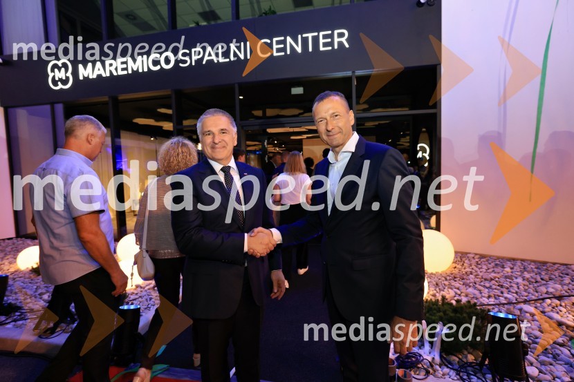  Marko Lotrič, predsednik, Državni svet;  Emil Marinšek, direktor, podjetje MaremicoSlavnostna otvoritev novega Spalnega centra Maremico v Ljubljani