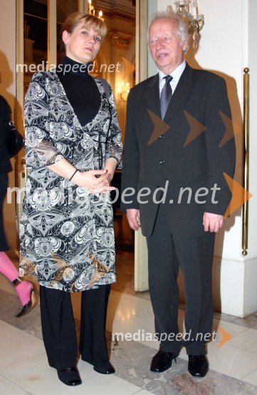 Karmina Šilec, zborovodkinja in Lojze Lebič, skladateljIz veka vekov, premiera opere SNG Maribor