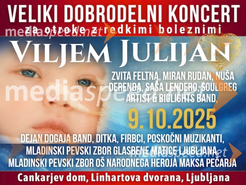 Napovedujemo: Koncert Viljem Julijan, skupaj za otroke z redkimi boleznimi