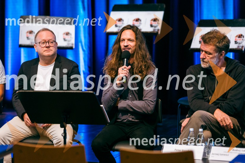 mag. Aleš Drenik, vodja programa resne glasbe, opere in balet, Cankarjev dom;  Peter Baroš, direktor kulturno-umetniškega programa Cankarjevega doma;  Jernej Lorenci, gledališki režiserPredstavitev sezone 2025/26 v Cankarjevem domu