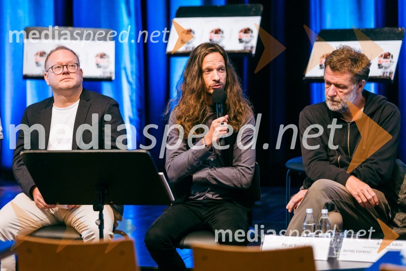 mag. Aleš Drenik, vodja programa resne glasbe, opere in balet, Cankarjev dom;  Peter Baroš, direktor kulturno-umetniškega programa Cankarjevega doma;  Jernej Lorenci, gledališki režiserPredstavitev sezone 2025/26 v Cankarjevem domu