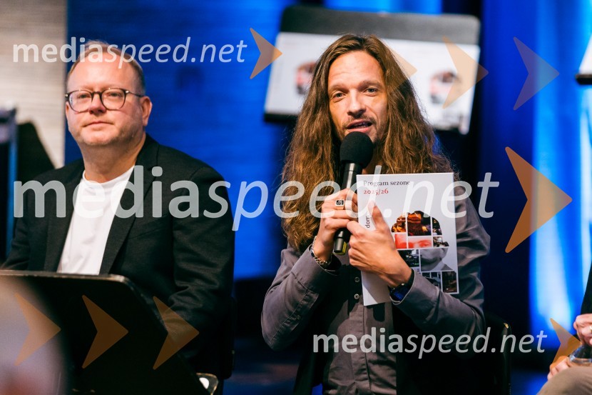 mag. Aleš Drenik, vodja programa resne glasbe, opere in balet, Cankarjev dom;  Peter Baroš, direktor kulturno-umetniškega programa Cankarjevega domaPredstavitev sezone 2025/26 v Cankarjevem domu