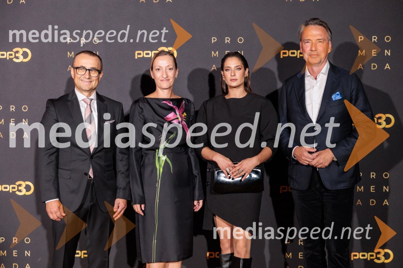  Aleš Muhič, direktor trženja PRO PLUS;  Stella Litou, direktorica, PRO PLUS in RTL Hrvaška;  Saša Pavlin Stošić, igralka;  Tomislav Čizmić, predsednik poslovodstva družbe, Telemach Slovenija d.o.o.POP promenada 2025