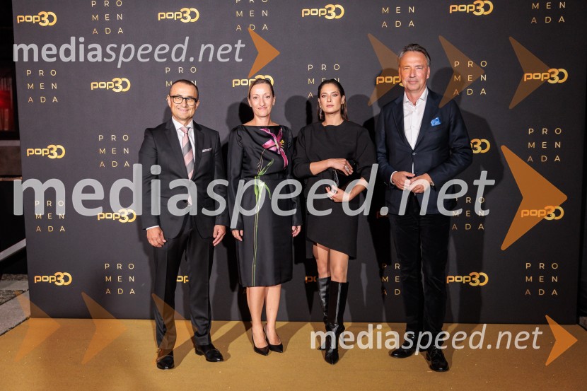  Aleš Muhič, direktor trženja PRO PLUS;  Stella Litou, direktorica, PRO PLUS in RTL Hrvaška;  Saša Pavlin Stošić, igralka;  Tomislav Čizmić, predsednik poslovodstva družbe, Telemach Slovenija d.o.o.POP promenada 2025