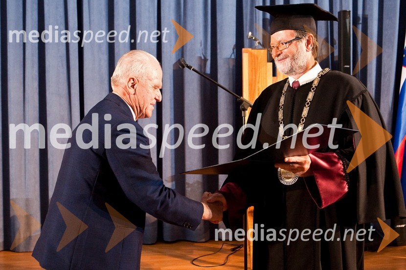 Prof. dr. Božidar Krajnčič, Fakulteta za kmetijstvo in biosistemske vede ter prof. dr. Ivan Rozman, rektor Univerze v MariboruDan Univerze v Mariboru in 50 let Fakultete za organizacijske vede Kranj