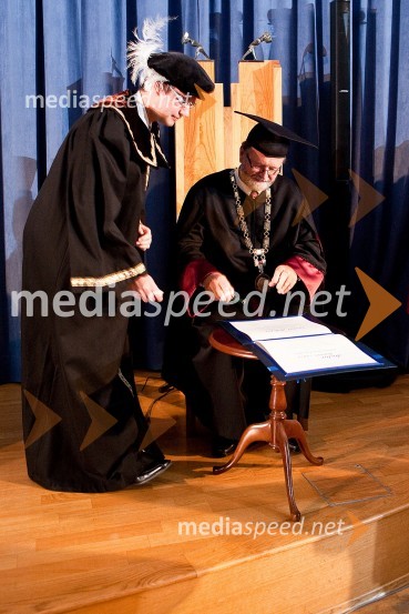 Aleš Strmečki, pisar in prof. dr. Ivan Rozman, rektor Univerze v MariboruDan Univerze v Mariboru in 50 let Fakultete za organizacijske vede Kranj