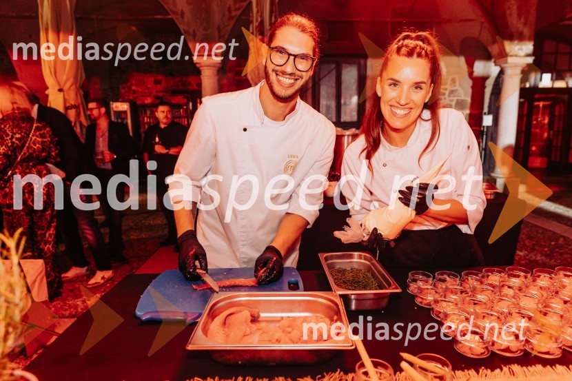  Luka Pangos, zmagovalec 10. sezone MasterChef Slovenija;  Lidija Subašić, blogerkaPOP promenada 2025