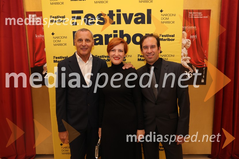  Danilo Rošker, direktor SNG Maribor; dr. Asta Vrečko, ministrica za kulturo;  Simon Krečič, umetniški direktor Opere SNG MariborOtvoritveni koncert Festivala Maribor 2025