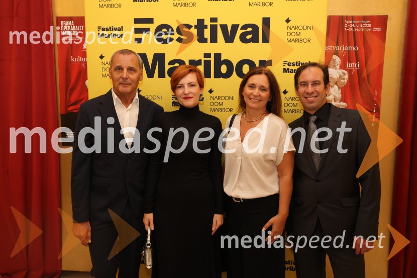  Danilo Rošker, direktor SNG Maribor; dr. Asta Vrečko, ministrica za kulturo; prof. dr. Suzana  Žilič Fišer , predstojnica Inštituta za medijske komunikacije na FERI;  Simon Krečič, umetniški direktor Opere SNG MariborOtvoritveni koncert Festivala Maribor 2025