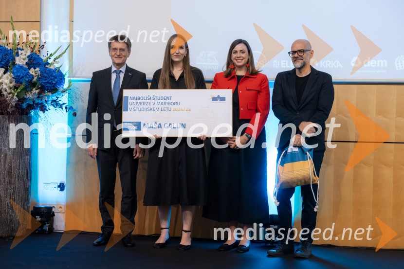 prof. dr. Zdravko Kačič, rektor Univerze v Mariboru;  Maša Galun;  Nomi  Hrast , prorektorica za študentska vprašanja Univerze v Mariboru; dr. Dean Korošak,  prorektor za znanstvenoraziskovalno dejavnost Univerze v MariboruNajboljša študentka Univerze v Mariboru je Pia Žula