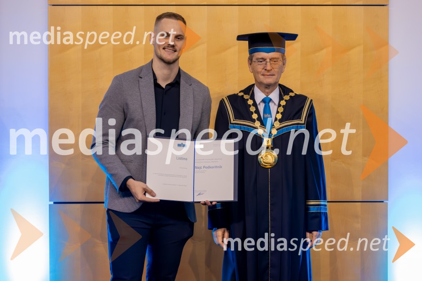  Nejc Podkoritnik, Fakulteta za logistiko, UM; prof. dr. Zdravko Kačič, rektor Univerze v MariboruDan Univerze v Mariboru 2025