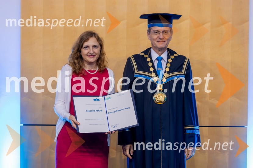  Jana Pungeršek, Dom upokojencev Kranj; prof. dr. Zdravko Kačič, rektor Univerze v MariboruDan Univerze v Mariboru 2025