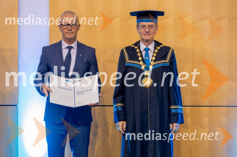  Bojan Podgoršek, Notarska zbornica Slovenije; prof. dr. Zdravko Kačič, rektor Univerze v MariboruDan Univerze v Mariboru 2025