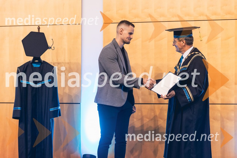  Nejc Podkoritnik, Fakulteta za logistiko, UM; prof. dr. Zdravko Kačič, rektor Univerze v MariboruDan Univerze v Mariboru 2025