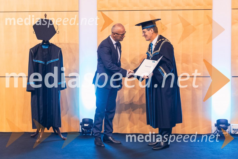  Bojan Podgoršek, Notarska zbornica Slovenije; prof. dr. Zdravko Kačič, rektor Univerze v MariboruDan Univerze v Mariboru 2025