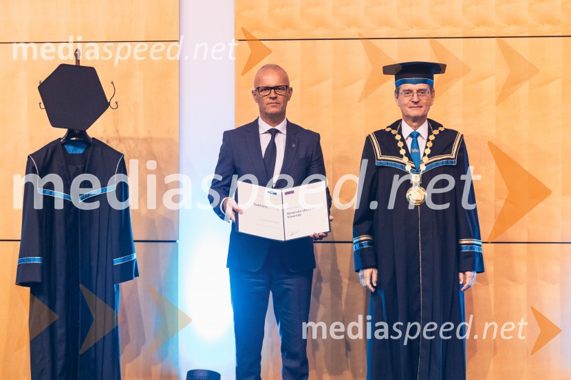  Bojan Podgoršek, Notarska zbornica Slovenije; prof. dr. Zdravko Kačič, rektor Univerze v MariboruDan Univerze v Mariboru 2025