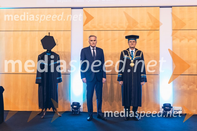 izr. prof. dr. Bojan Rosi, dekan, Fakulteta za logistiko, Univerza v Mariboru; prof. dr. Zdravko Kačič, rektor Univerze v MariboruDan Univerze v Mariboru 2025
