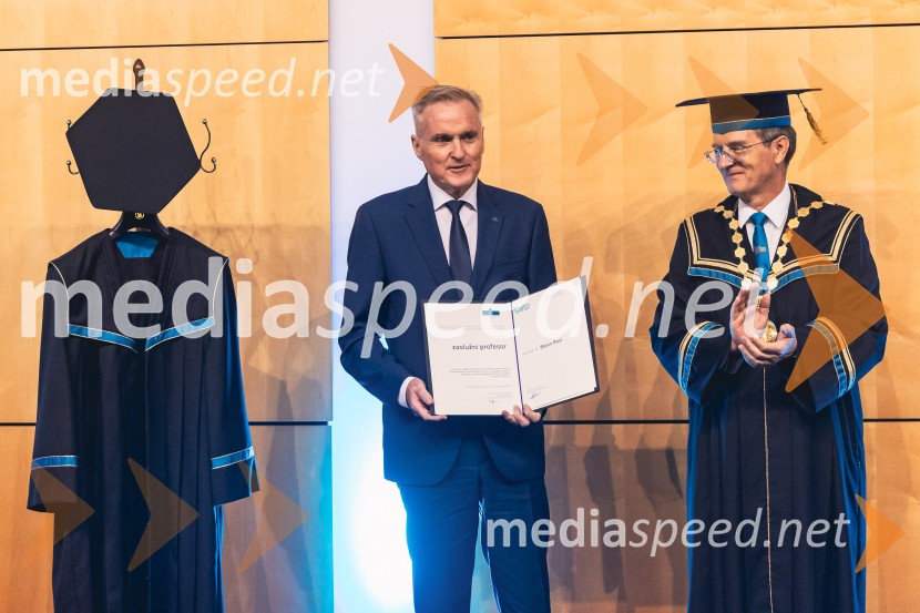 izr. prof. dr. Bojan Rosi, dekan, Fakulteta za logistiko, Univerza v Mariboru; prof. dr. Zdravko Kačič, rektor Univerze v MariboruDan Univerze v Mariboru 2025