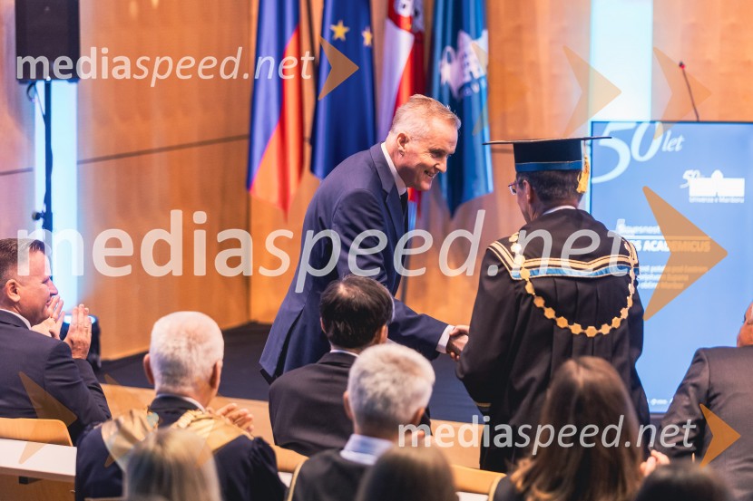 izr. prof. dr. Bojan Rosi, dekan, Fakulteta za logistiko, Univerza v Mariboru; prof. dr. Zdravko Kačič, rektor Univerze v MariboruDan Univerze v Mariboru 2025
