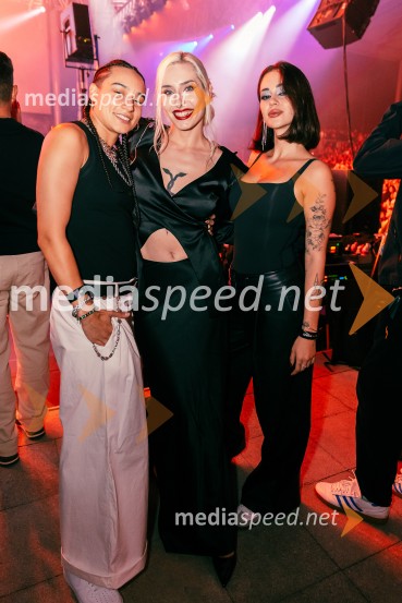  Mia Puhar Rodin - Masayah, pevka;  Sara Briški Cirman - Raiven, pevka, harfistka;  Gaja Prestor, pevkaDJ Umek združil moči s simfoničnim orkestrom