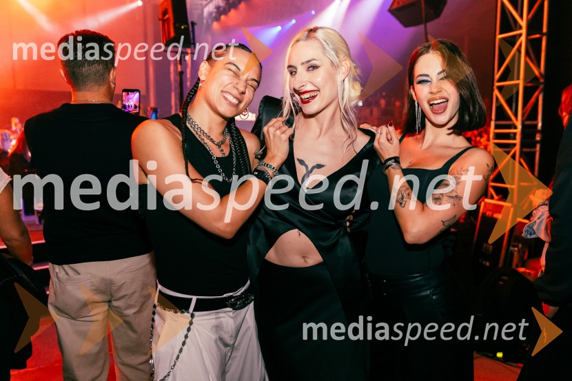  Mia Puhar Rodin - Masayah, pevka;  Sara Briški Cirman - Raiven, pevka, harfistka;  Gaja Prestor, pevkaDJ Umek združil moči s simfoničnim orkestrom