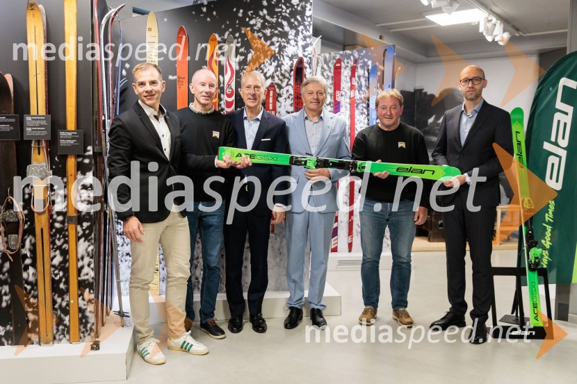  Leon Korošec, Direktor zimsko-športne divizije, Podpredsednik skupine Elan;  Ingemar Stenmark, nekdanji alpski smučar;  ... ;  ... ;  ... ;  ... Ingemar Stenmark in Bojan Križaj ob 80 letnici Elana