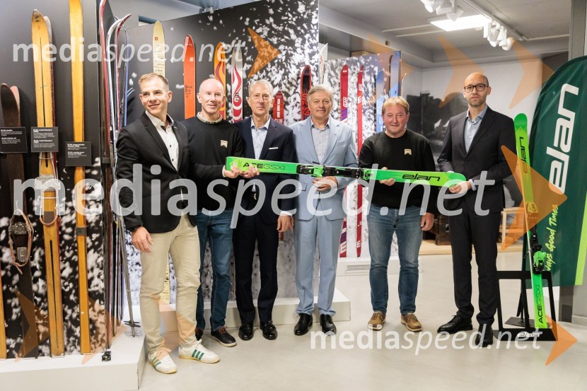  Leon Korošec, Direktor zimsko-športne divizije, Podpredsednik skupine Elan;  Ingemar Stenmark, nekdanji alpski smučar;  ... ;  ... ;  Bojan Križaj, nekdanji smučar;  ... Ingemar Stenmark in Bojan Križaj ob 80 letnici Elana