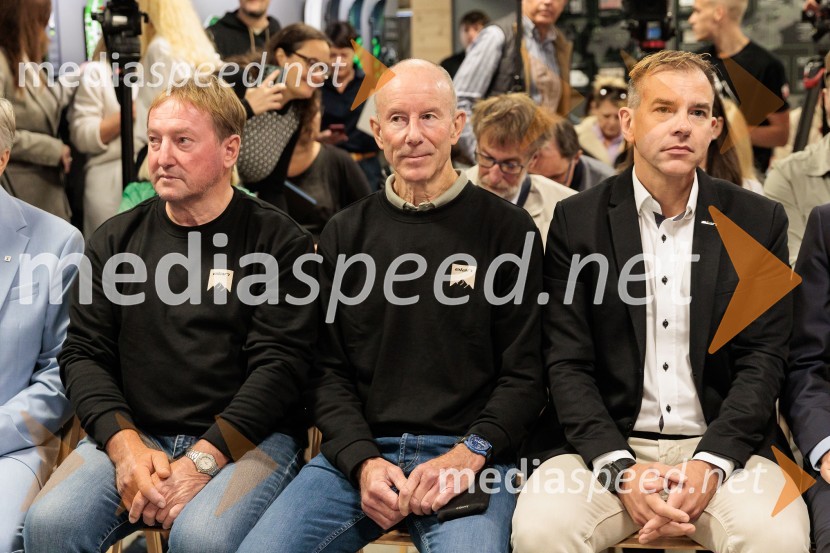  Bojan Križaj, nekdanji smučar;  Ingemar Stenmark, nekdanji alpski smučar;  Leon Korošec, Direktor zimsko-športne divizije, Podpredsednik skupine ElanIngemar Stenmark in Bojan Križaj ob 80 letnici Elana
