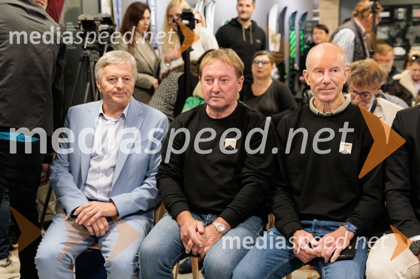 Ciril Globočnik, župan občine Radovljica;  Bojan Križaj, nekdanji smučar;  Ingemar Stenmark, nekdanji alpski smučarIngemar Stenmark in Bojan Križaj ob 80 letnici Elana