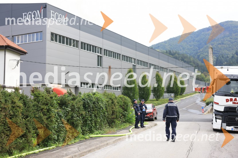 Požar v Rušah, gorelo podjetje ECOM