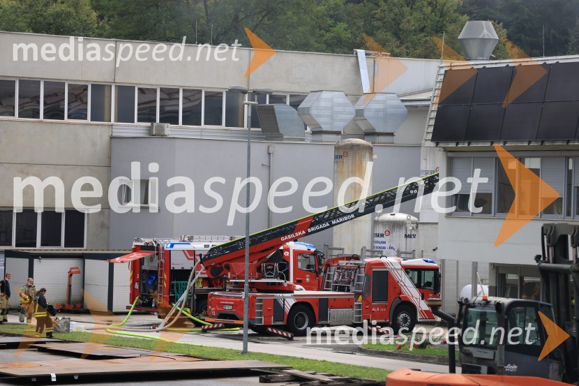Požar v Rušah, gorelo podjetje ECOM