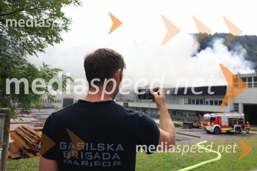 Požar v Rušah, gorelo podjetje ECOM