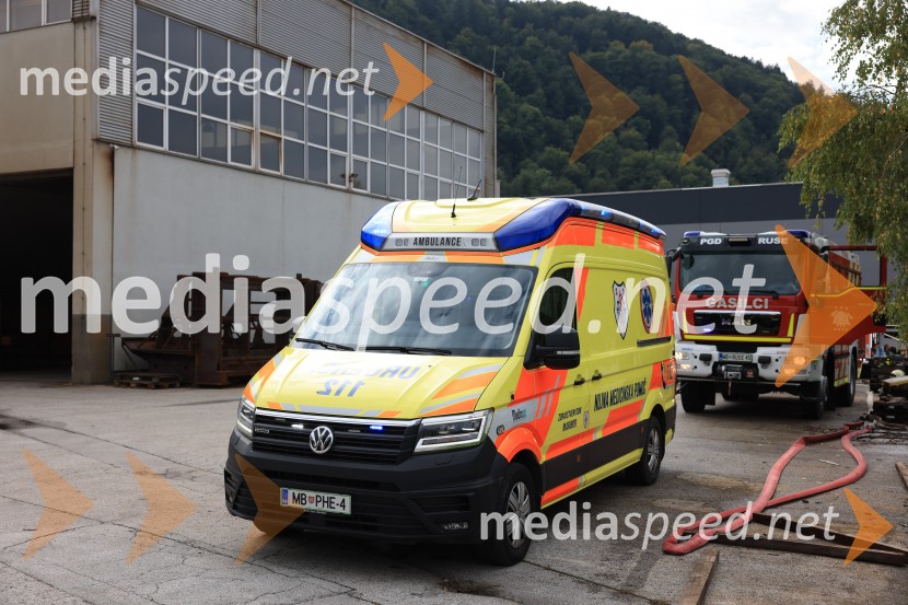 Požar v Rušah, gorelo podjetje ECOM