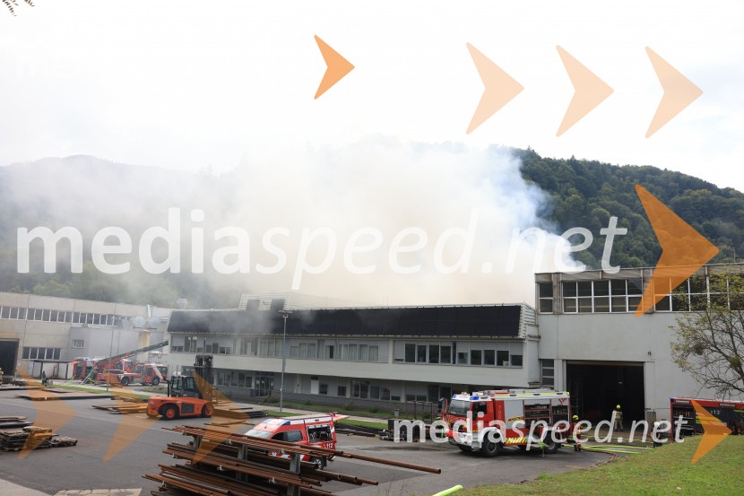 Požar v Rušah, gorelo podjetje ECOM