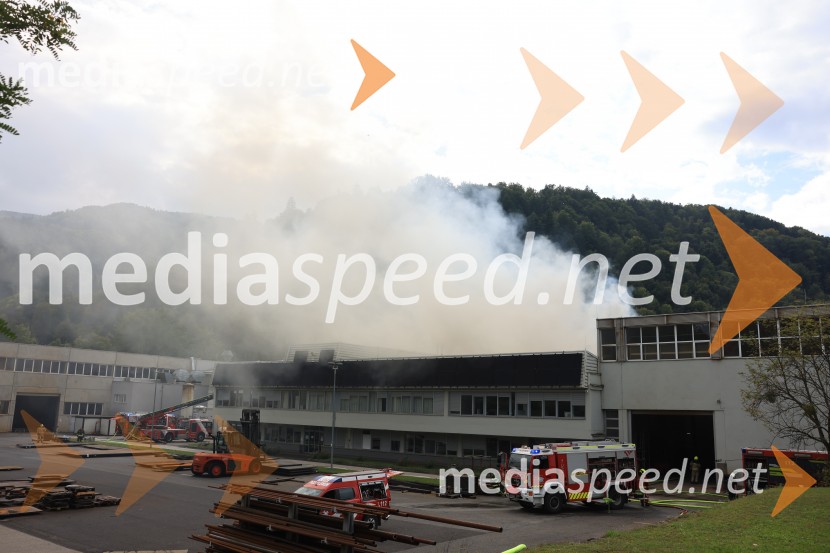 Požar v Rušah, gorelo podjetje ECOM