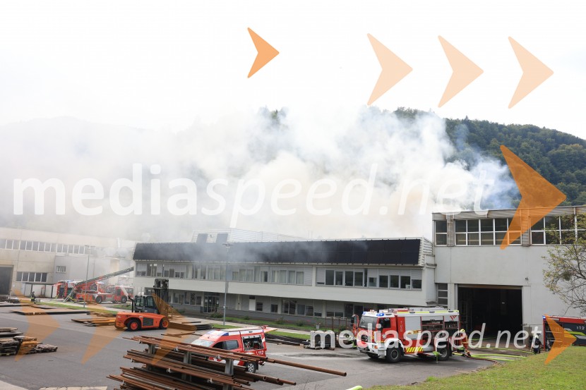 Požar v Rušah, gorelo podjetje ECOM