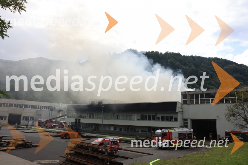 Požar v Rušah, gorelo podjetje ECOM