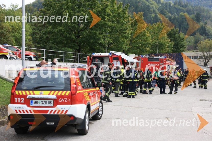 Požar v Rušah, gorelo podjetje ECOM