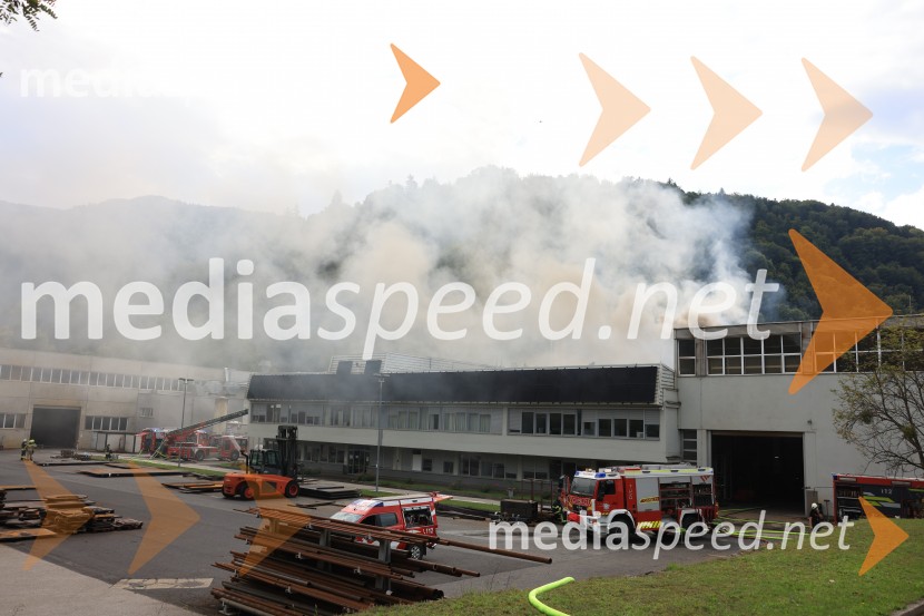 Požar v Rušah, gorelo podjetje ECOM