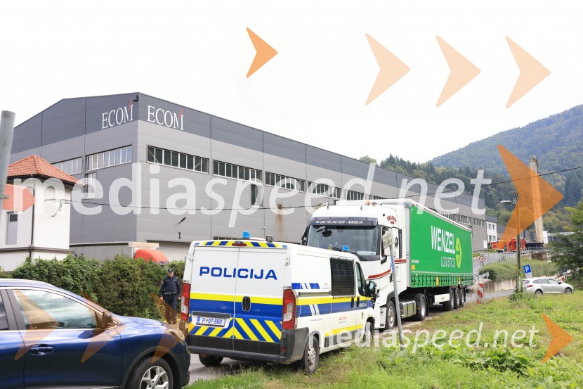 Požar v Rušah, gorelo podjetje ECOM