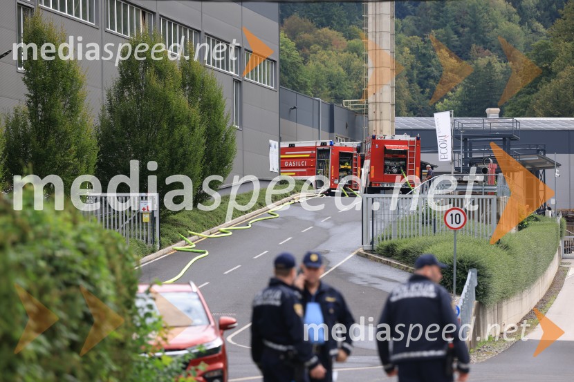 Požar v Rušah, gorelo podjetje ECOM